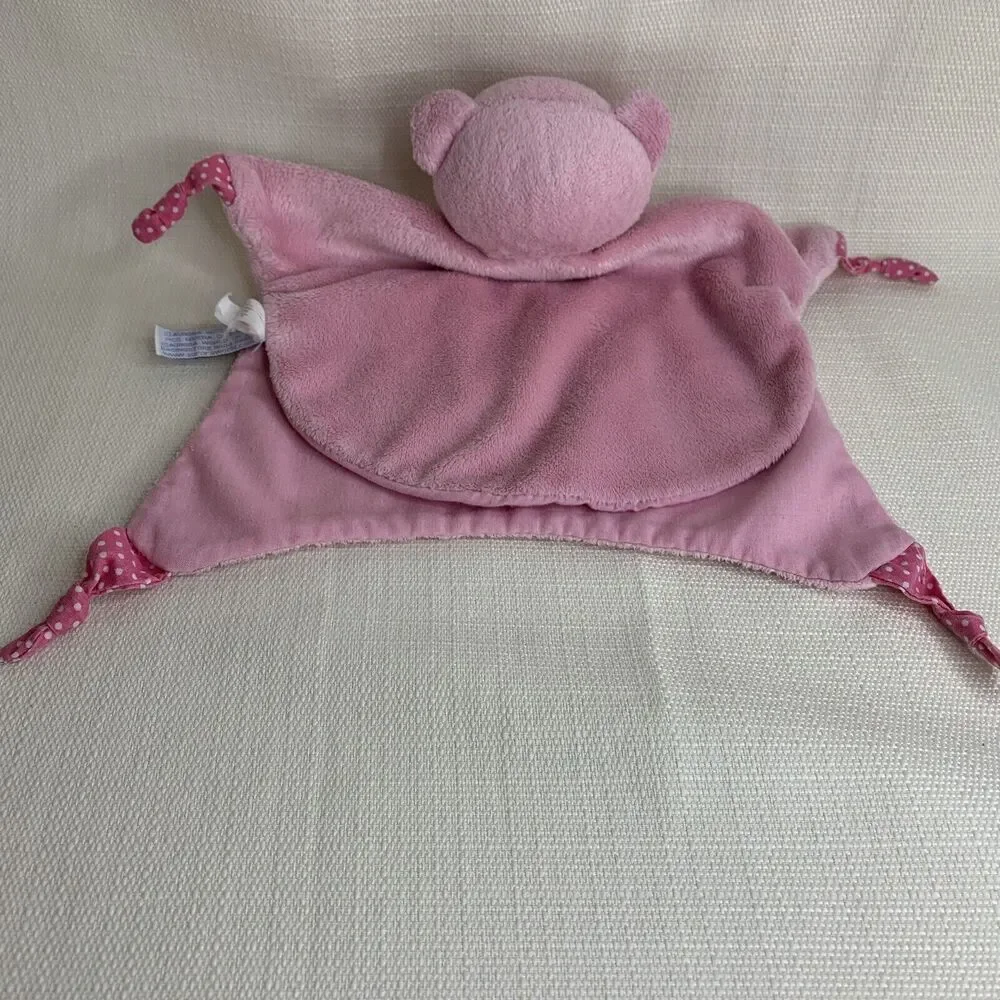 AURORA Baby Girl Pink Bear Star Lovey Security‎ Blanket Soother Puppet Knot Tie